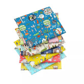 Lot de 8 Fat Quarters CraftsFabrics 40 x 50 cm, motifs animaux de dessin animé, pour enfants, 100 % coton